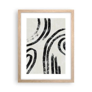 Póster en marco roble claro - A medias - 30x40 cm