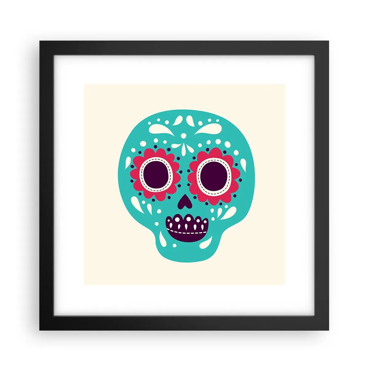 Póster en marco negro - La vida: diversión hasta la muerte - 30x30 cm