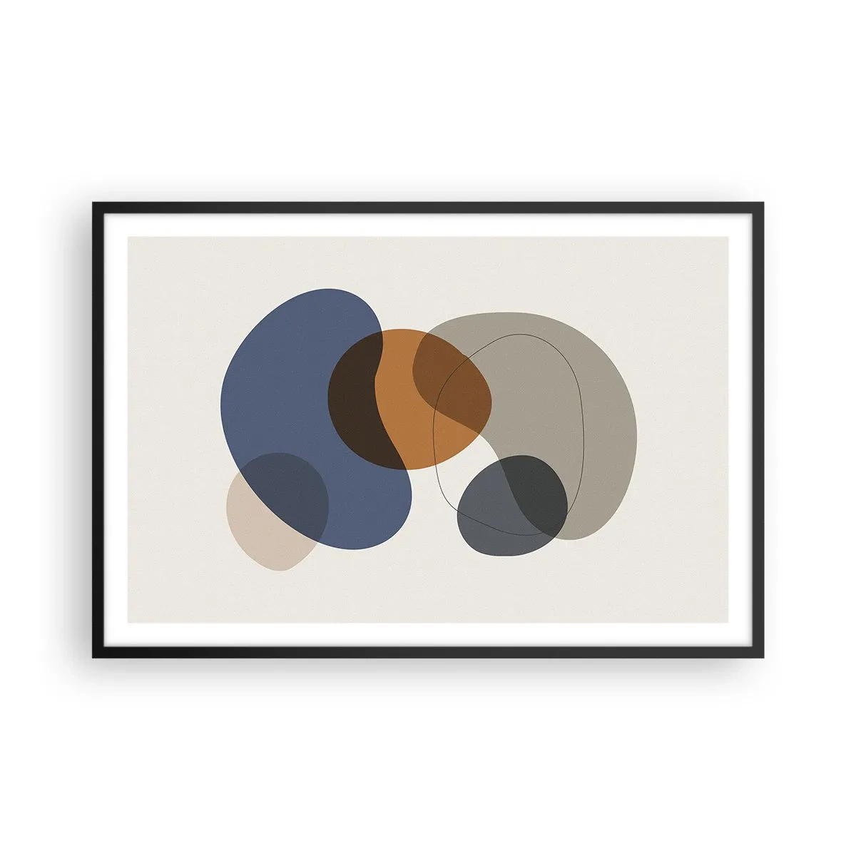 Póster en marco negro - Gotas de color - 91x61 cm