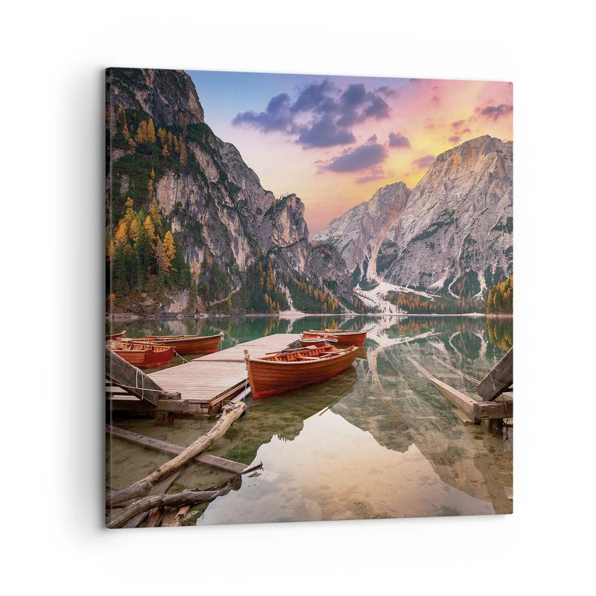 Cuadro sobre lienzo - Impresión de Imagen - Espejo entre montañas - 50x50 cm