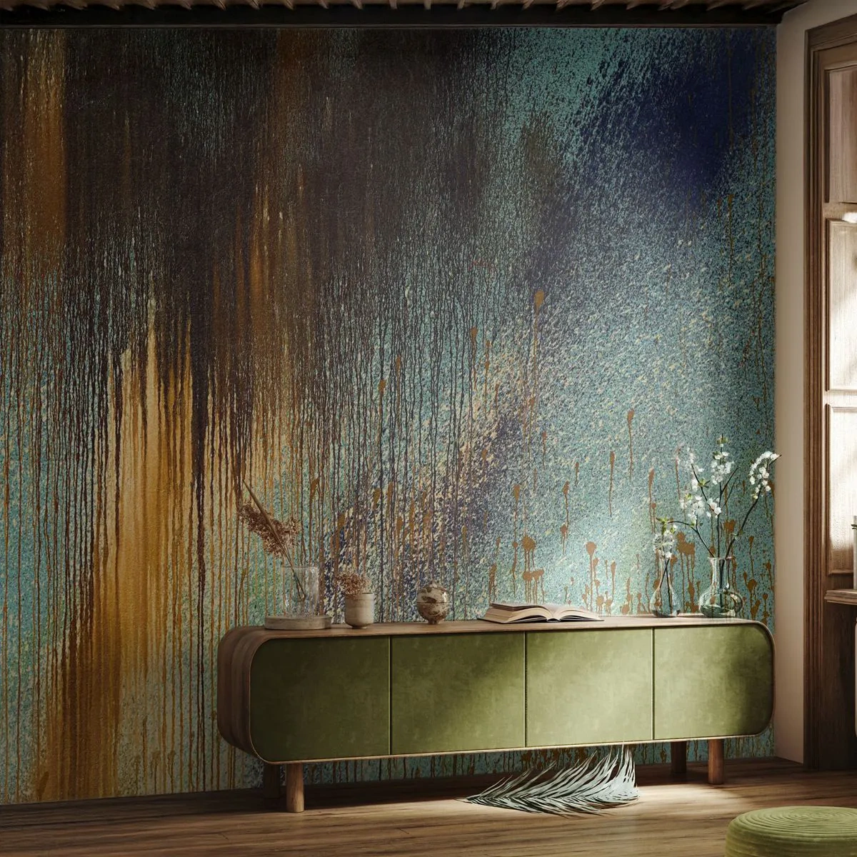 Fotomural Premium Sand - Una composición colorista no accidental - Abstracción, Industrial, Pintar - 350x256 cm