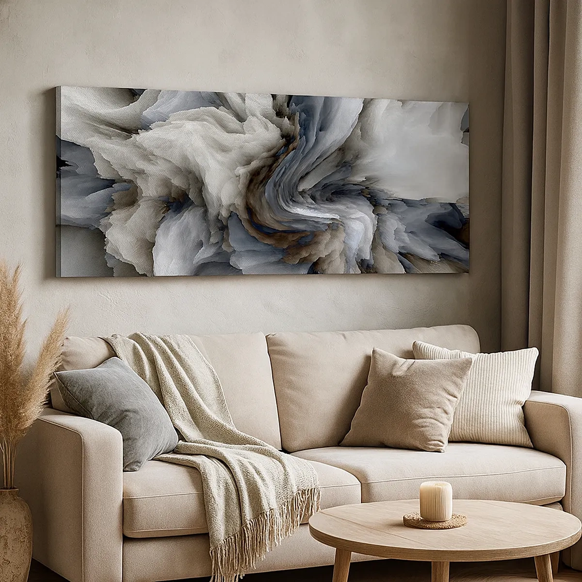 Cuadro sobre lienzo - Impresión de Imagen - Piedra y flor - 30x30 cm