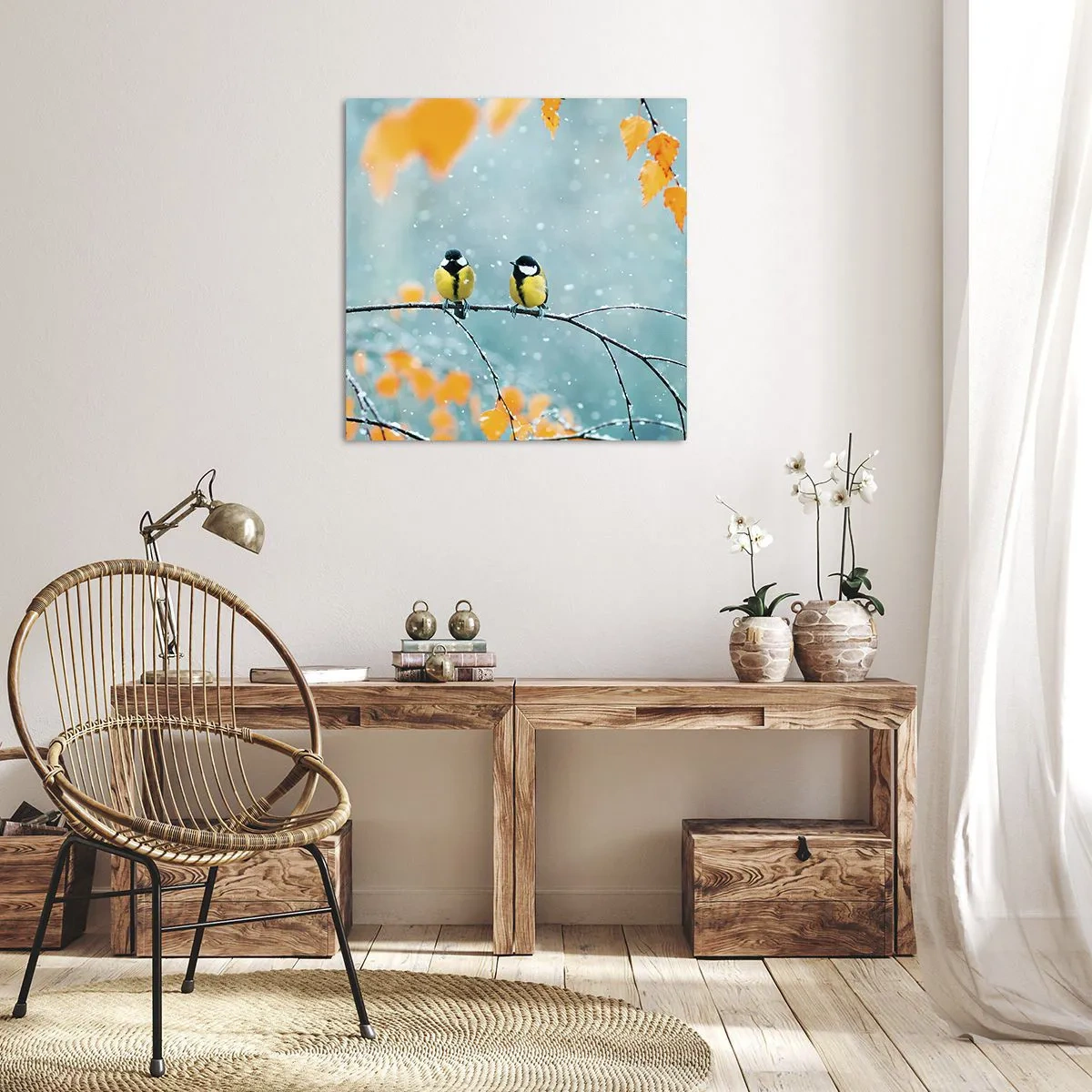 Cuadro sobre lienzo - Impresión de Imagen - Cotilleo de pájaros - 30x30 cm