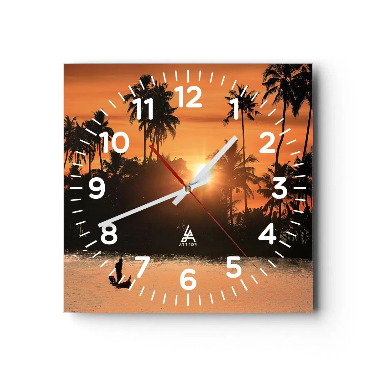 Reloj de pared - Reloj de vidrio - Tiempo de descanso - 30x30 cm