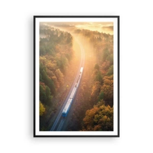 Póster en marco negro - Un viaje otoñal - 70x100 cm