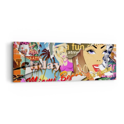 Cuadro sobre lienzo - Impresión de Imagen - Recuerdos de las vacaciones - 90x30 cm