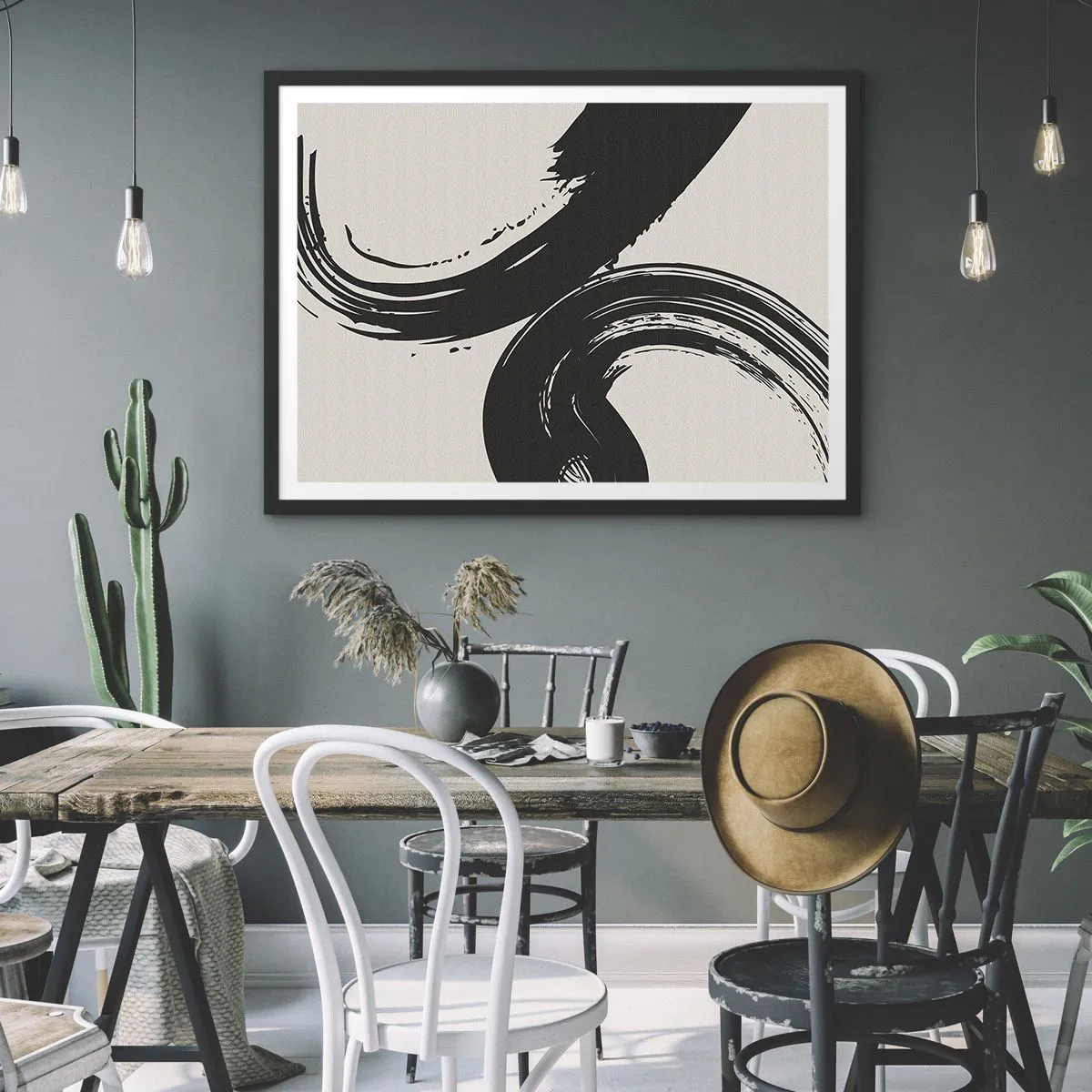 Póster en marco negro - Barrido y circular - 40x30 cm