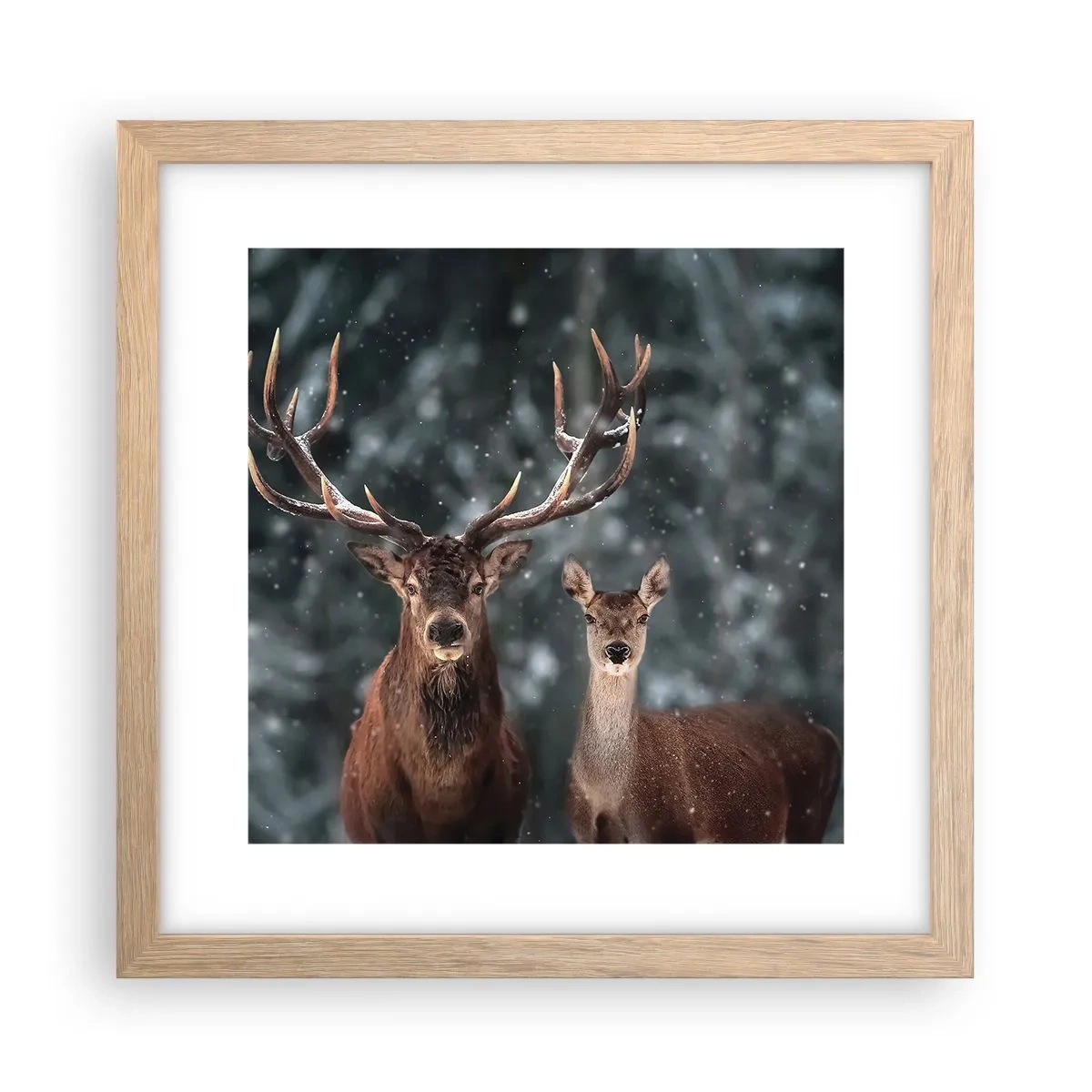 Póster en marco roble claro - El señor y la señora del bosque - 30x30 cm