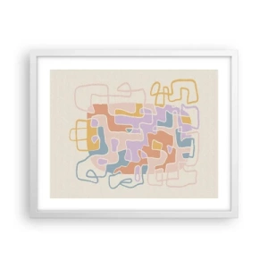 Póster en marco blanco - Laberinto - una alegre aventura - 50x40 cm