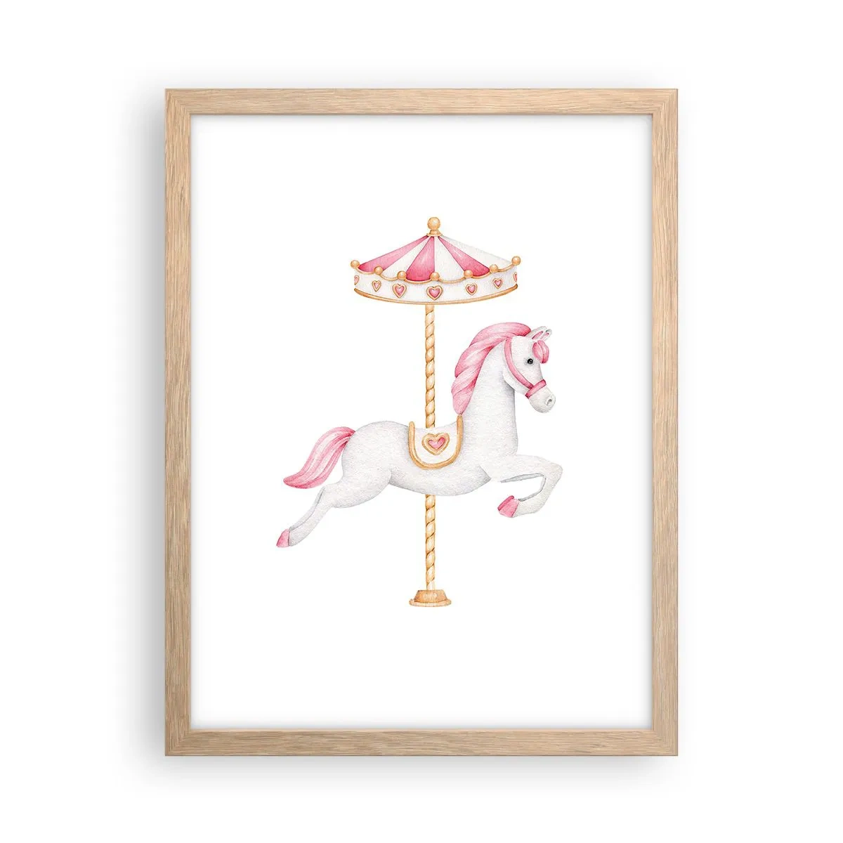 Póster en marco roble claro - Partió al galope - 30x40 cm