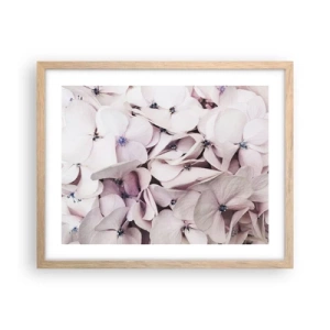 Póster en marco roble claro - En un torrente de flores - 50x40 cm