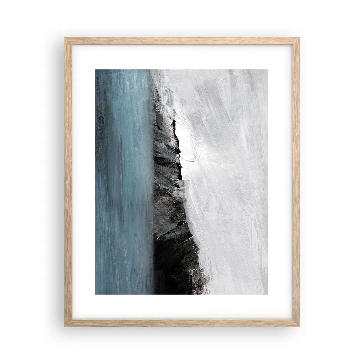 Póster en marco roble claro - Agua - tierra: un choque de elementos - 40x50 cm