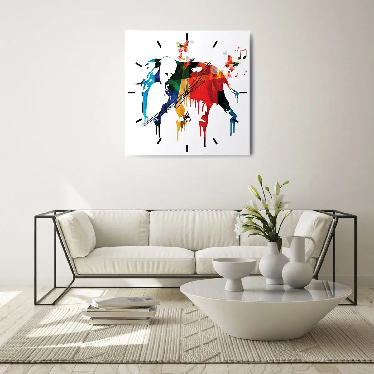 Reloj de pared - Reloj de vidrio - Todo el mundo puede bailar - 40x40 cm