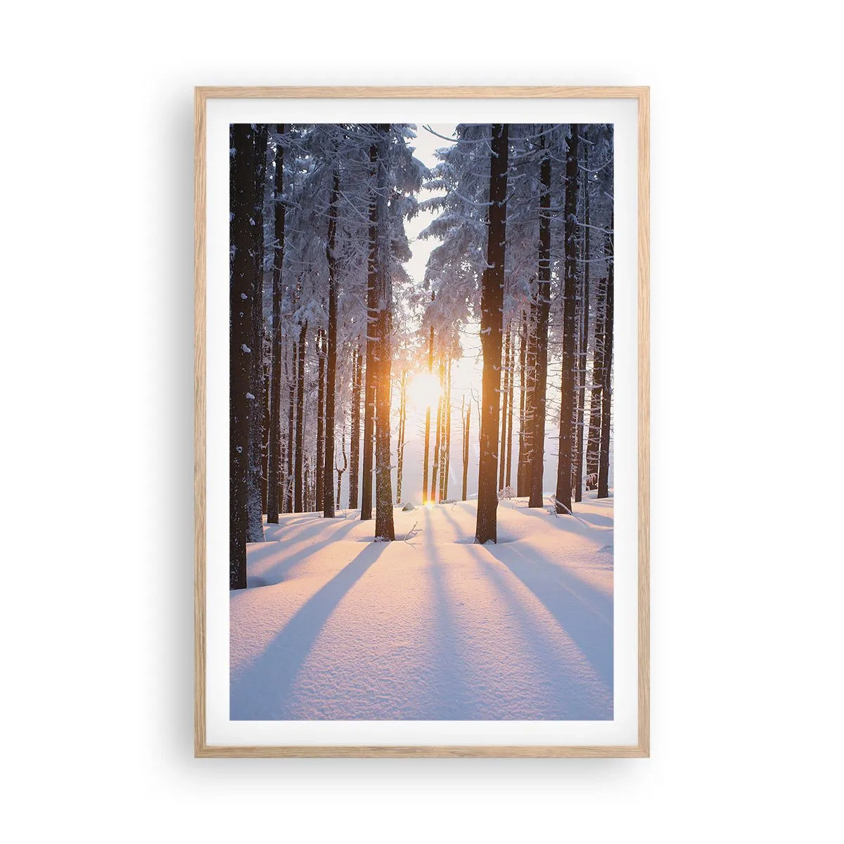 Póster en marco roble claro - Claramente en blanco y negro - 61x91 cm