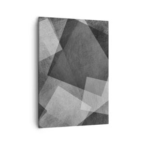 Cuadro sobre lienzo - Impresión de Imagen - Abstracción en blanco y negro con formas geométricas. - 50x70cm - Un símbolo eterno de permanencia y orden - Decoración de pared moderna para salón y dormitorio ARTTOR
