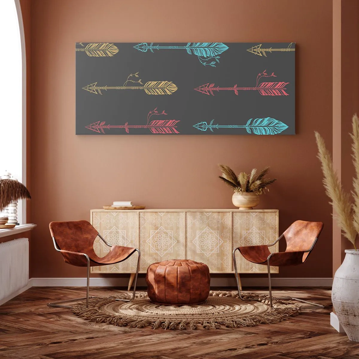 Cuadro sobre lienzo - Impresión de Imagen - Flechas - 90x30 cm