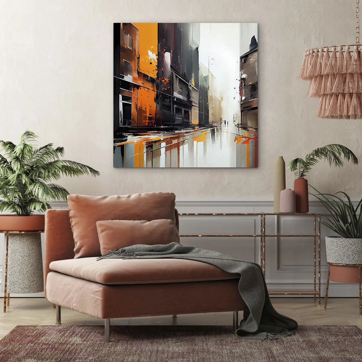 Cuadro sobre lienzo - Impresión de Imagen - Día lluvioso - 40x40 cm