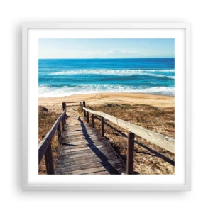 Póster en marco blanco - ¡Corre! - 50x50 cm