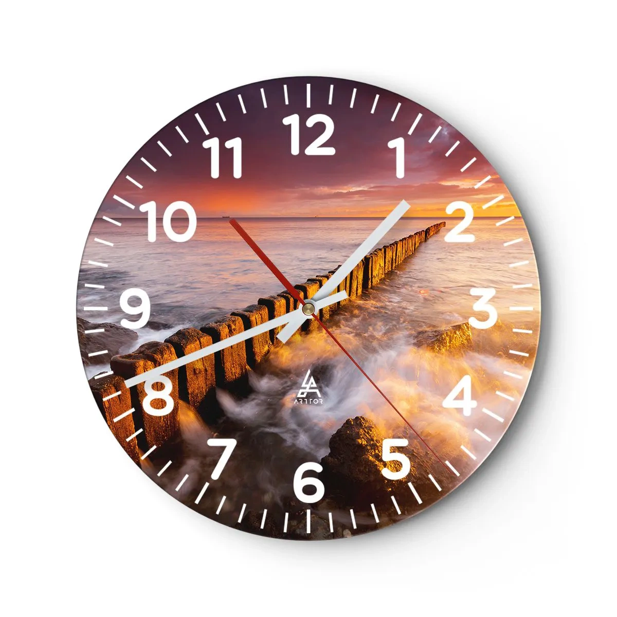 Reloj de pared - Reloj de vidrio - La dulzura de las olas - 30x30 cm