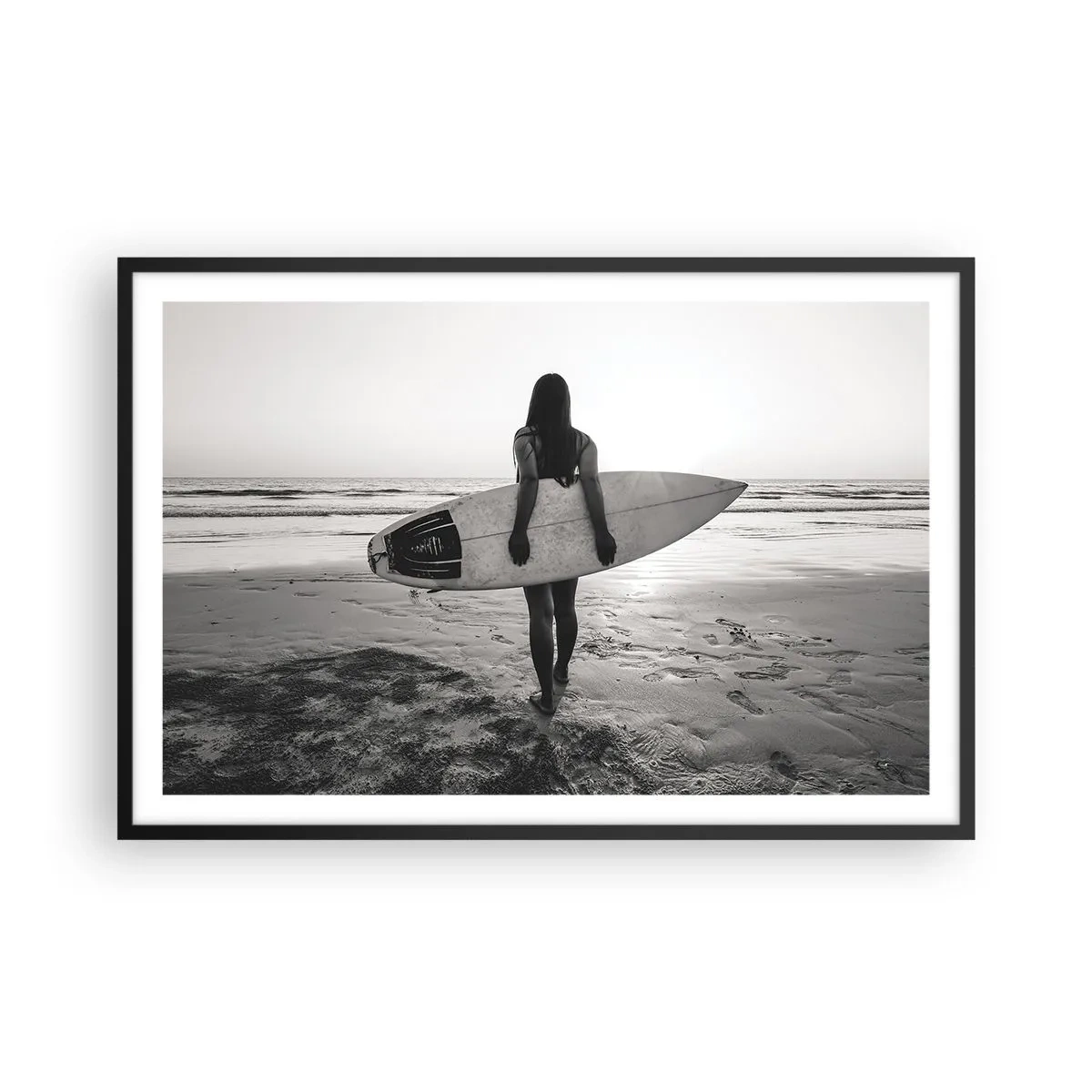 Póster en marco negro - Hija de las olas marinas - 91x61 cm