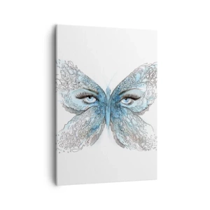 Cuadro sobre lienzo - Impresión de Imagen - Acuarela artística de una mariposa con ojos azules. - 50x70cm - Mirada de mariposa - Decoración de pared moderna para salón y dormitorio ARTTOR