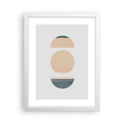 Póster en marco blanco - Círculo tras círculo - 30x40 cm