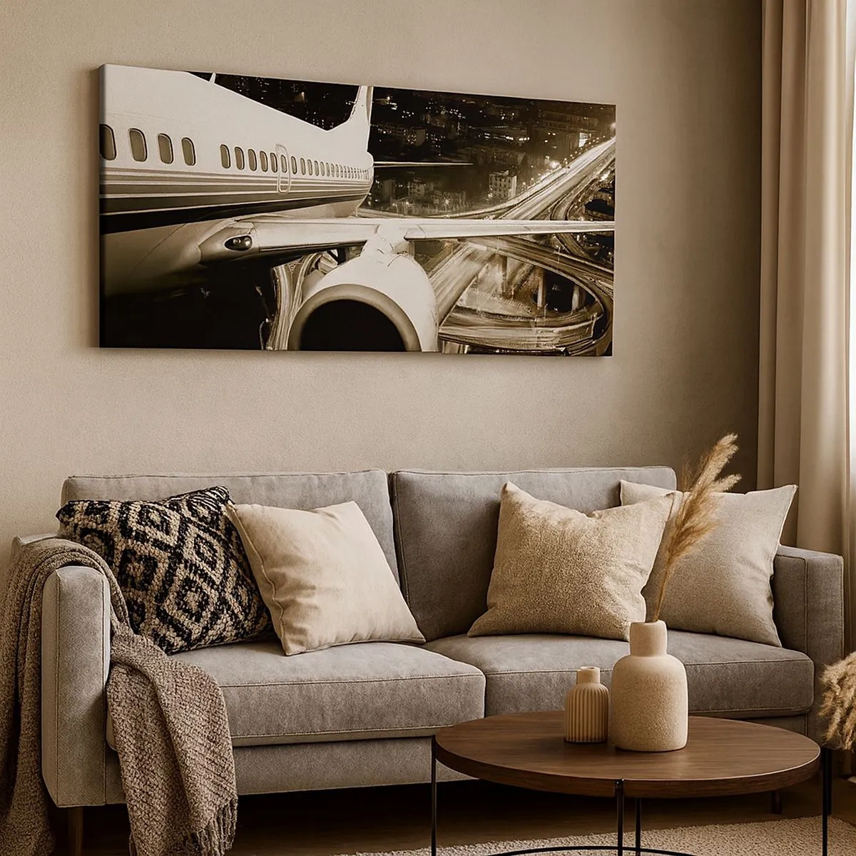 Cuadro sobre lienzo - Impresión de Imagen - Vuela hacia la noche - 100x40 cm