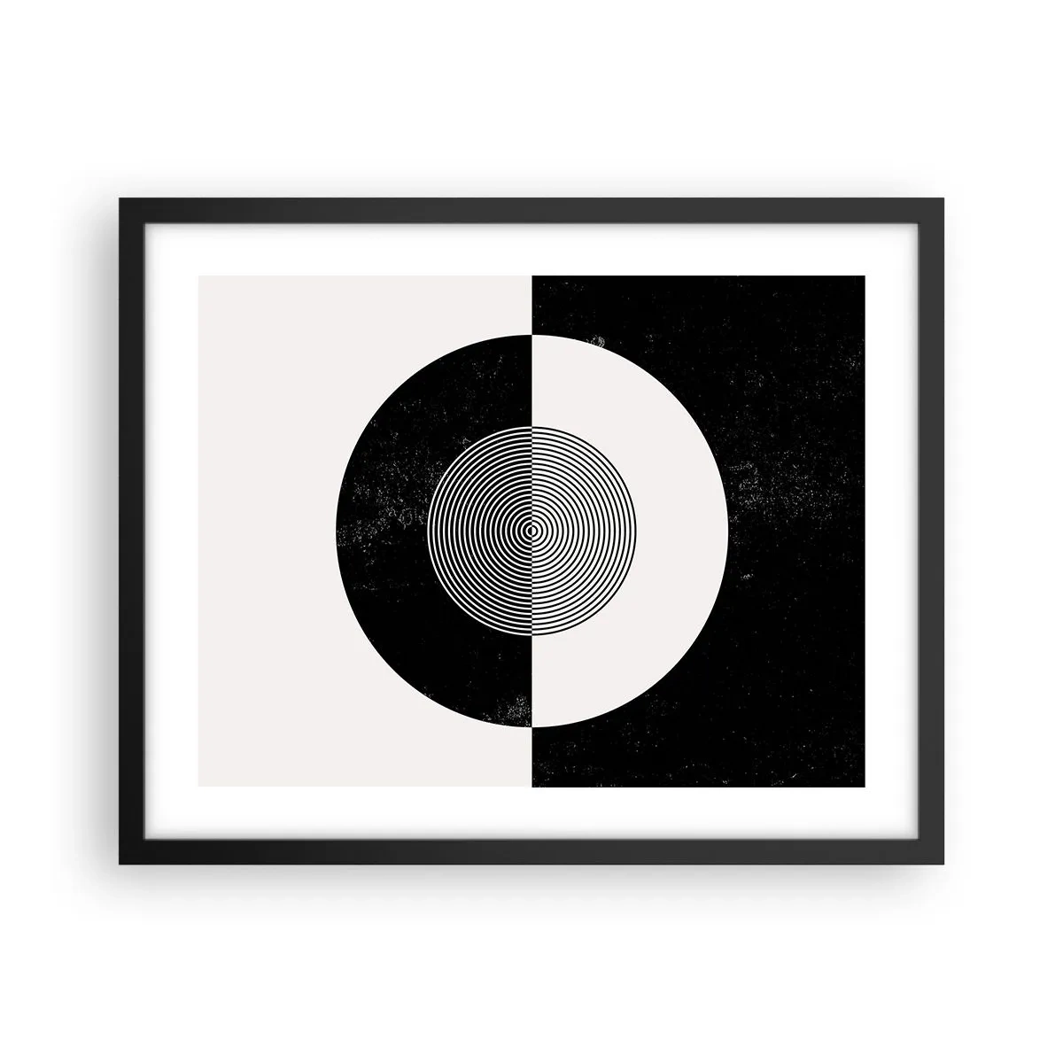 Póster en marco negro - Armonía en blanco y negro - 50x40 cm