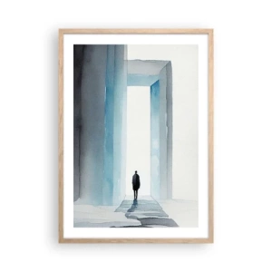 Póster en marco roble claro - Vivir sin límites - 50x70 cm