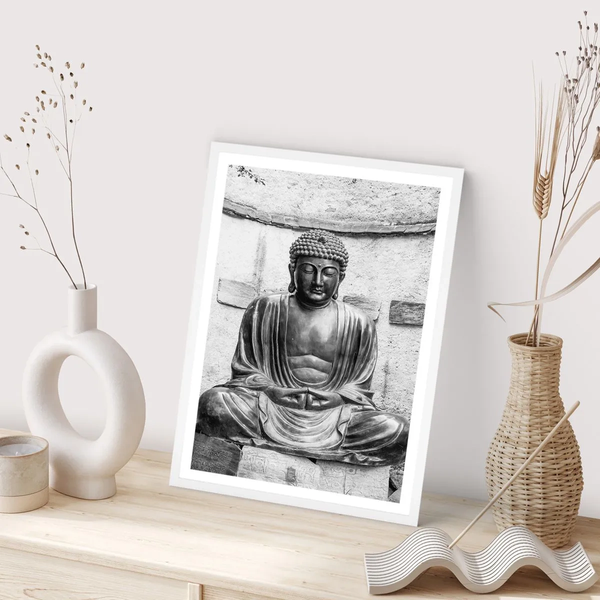 Póster en marco blanco - En la fuente de la paz - 40x50 cm