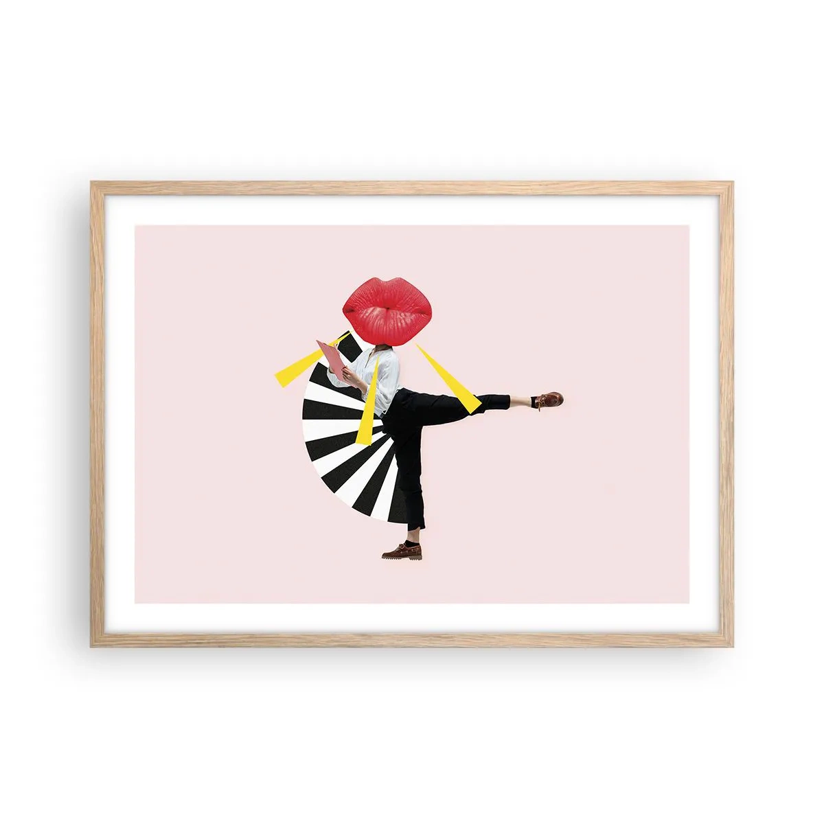 Póster en marco roble claro - Arte pop surrealista - 70x50 cm