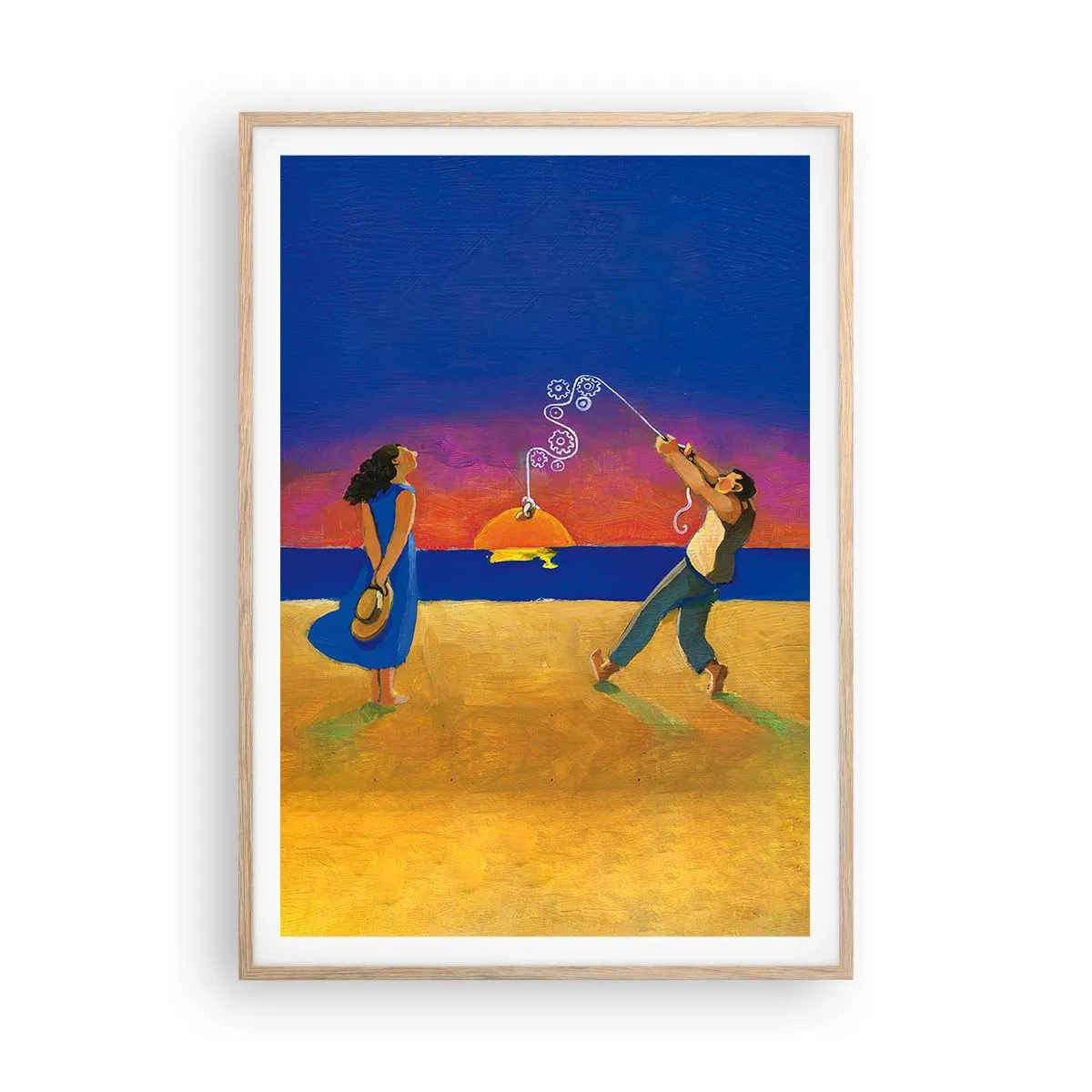 Póster en marco roble claro - Mucho más que una estrella del cielo - 70x100 cm