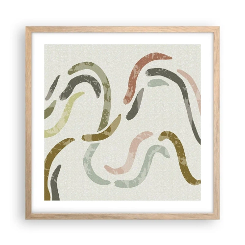 Póster en marco roble claro - La alegre danza de la abstracción - 50x50 cm