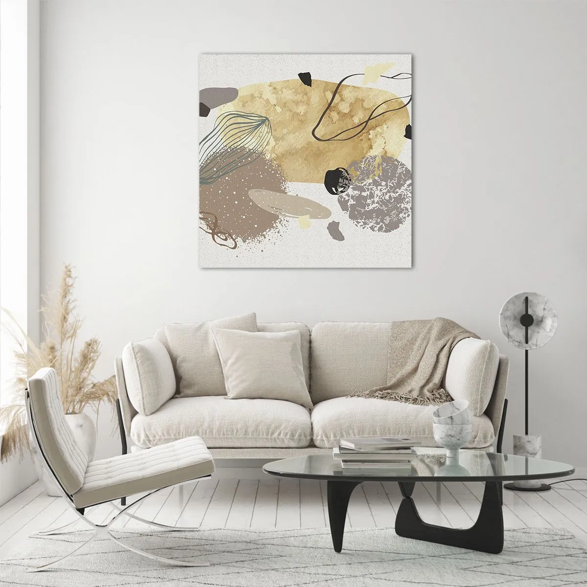 Cuadro sobre vidrio - Impresiones sobre Vidrio - Plumología aplicada - 60x60 cm