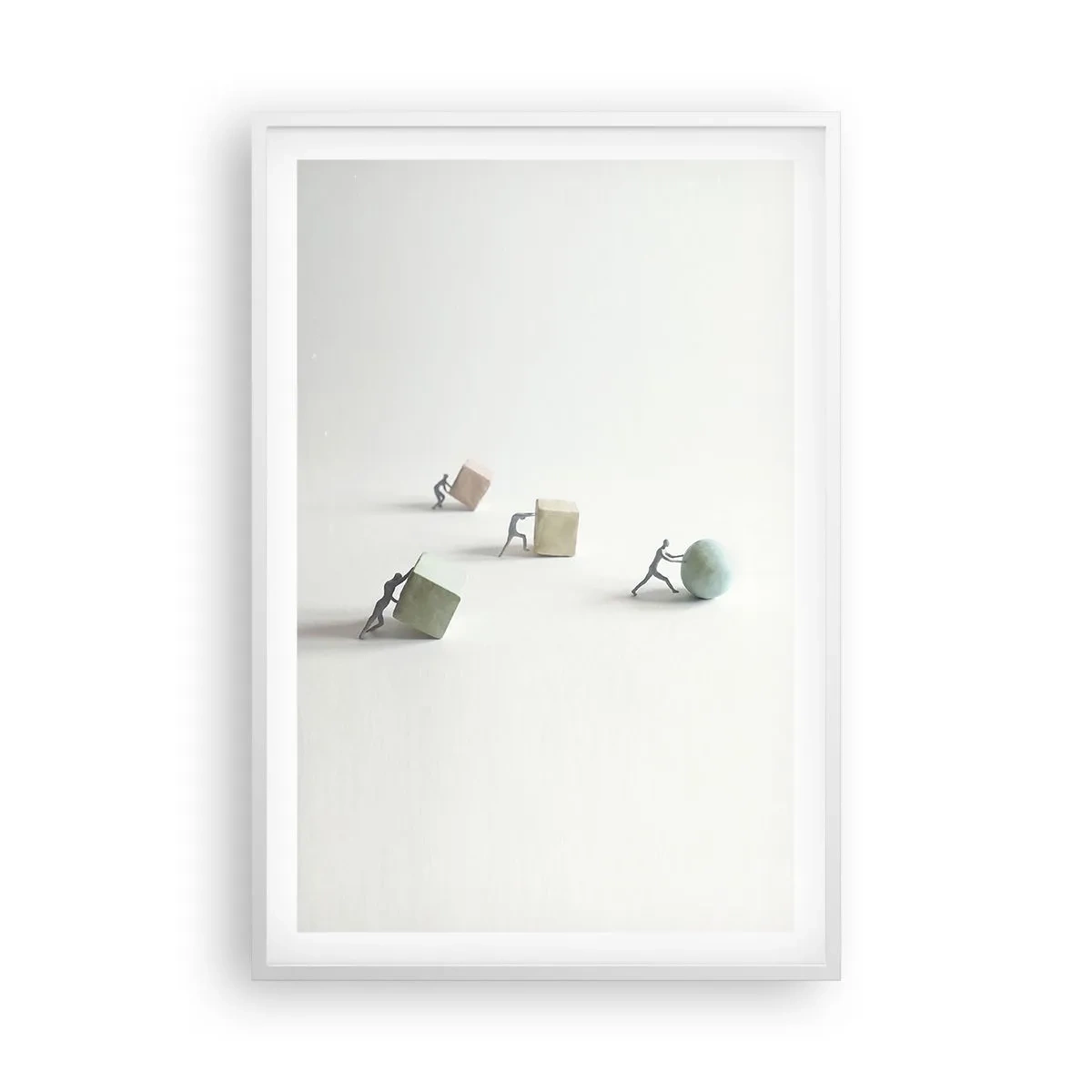 Póster en marco blanco - El avance de la geometría - 61x91 cm