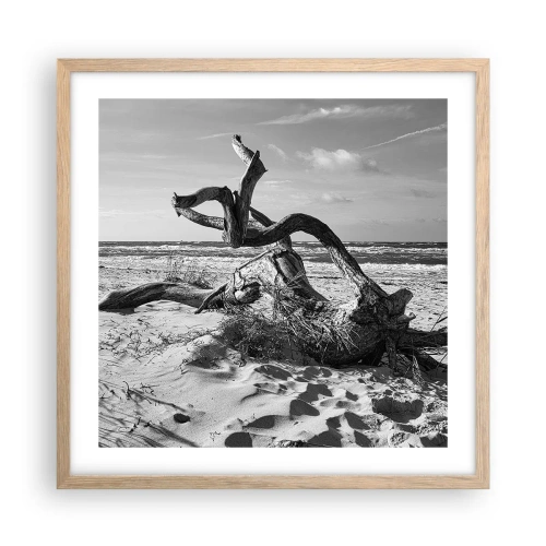 Póster en marco roble claro - Escultura marina - 50x50 cm