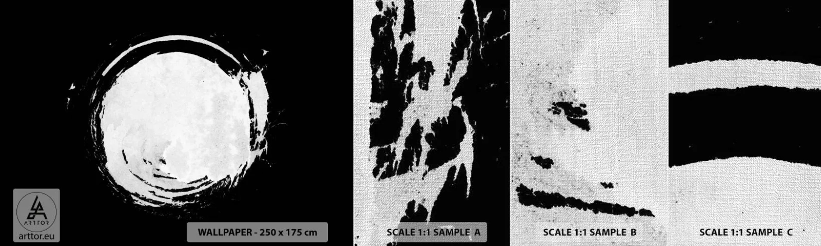 Muestra de fotomural Premium Canvas - La buena salida - Rueda, Planeta, Luna - 100x30 cm