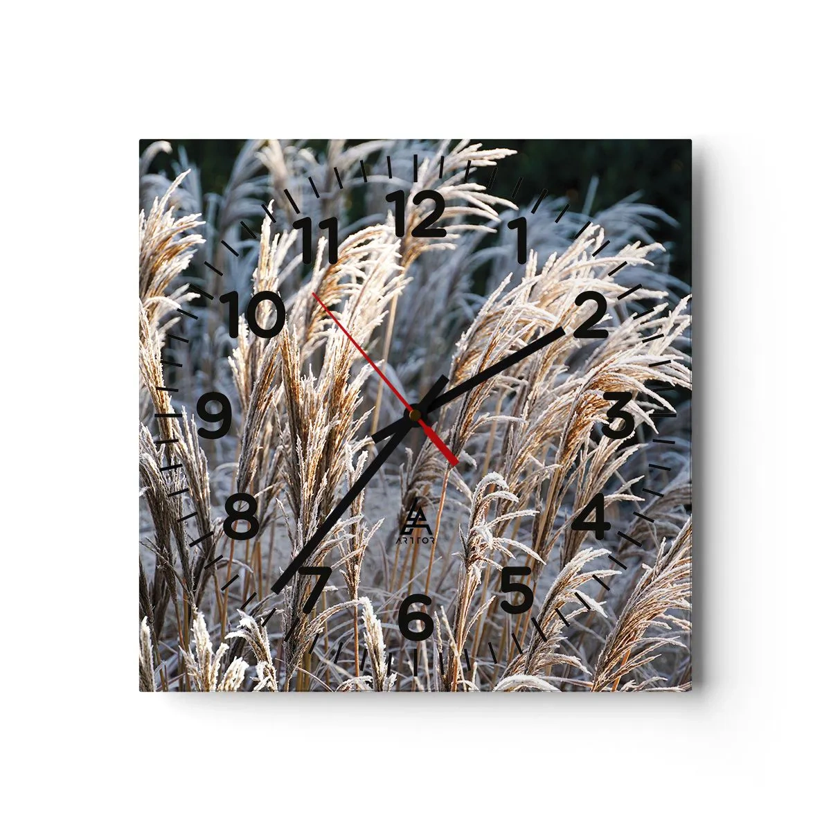 Reloj de pared - Reloj de vidrio - Campos y campos - 40x40 cm