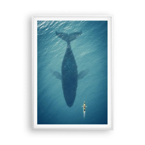 Póster en marco blanco - Encuentro en el océano - 70x100 cm