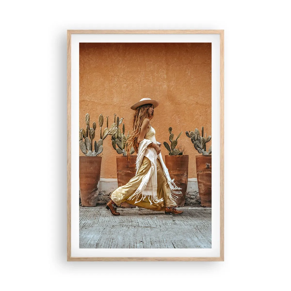 Póster en marco roble claro - Estilo hippie - 61x91 cm