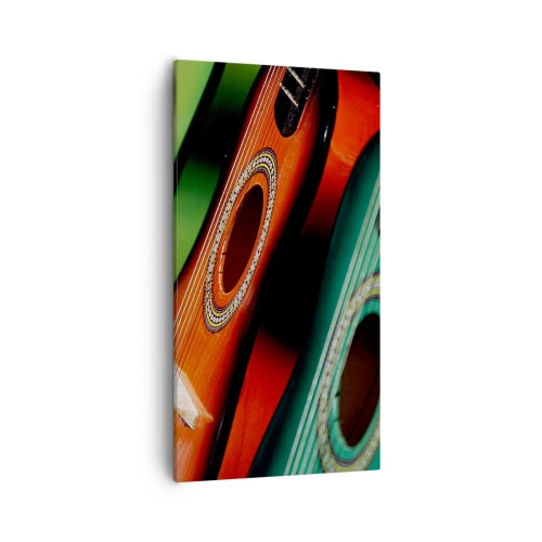 Cuadro sobre lienzo - Impresión de Imagen - La guitarra tiene muchos colores - 55x100 cm