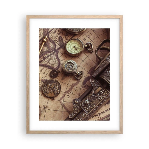 Póster en marco roble claro - La aventura llama - 40x50 cm