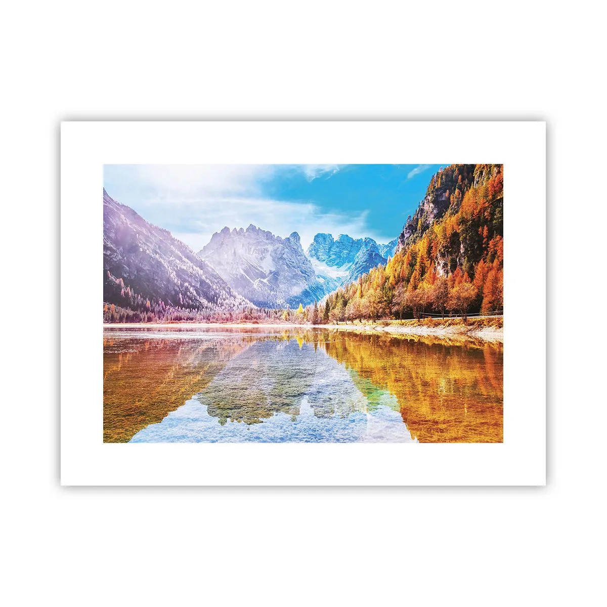 Póster - Ya es otoño en las montañas - 40x30 cm
