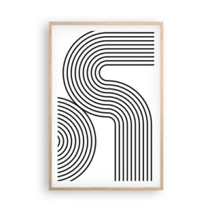Póster en marco roble claro - En una curva - 61x91 cm