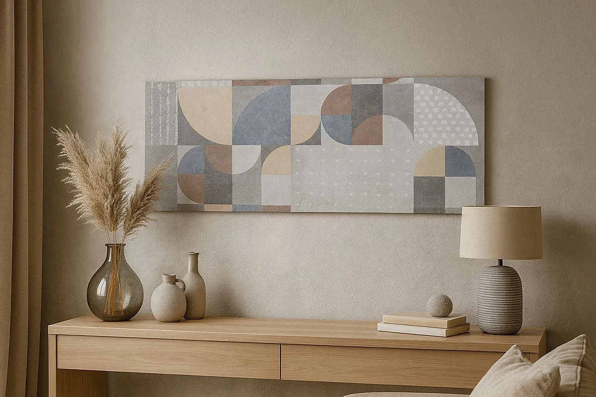 Cuadro sobre lienzo - Impresión de Imagen - Fantasía cerámica - 100x40 cm