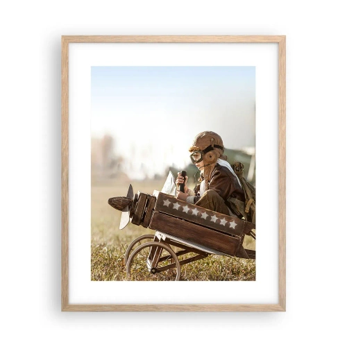 Póster en marco roble claro - Despegue hacia un sueño - 40x50 cm