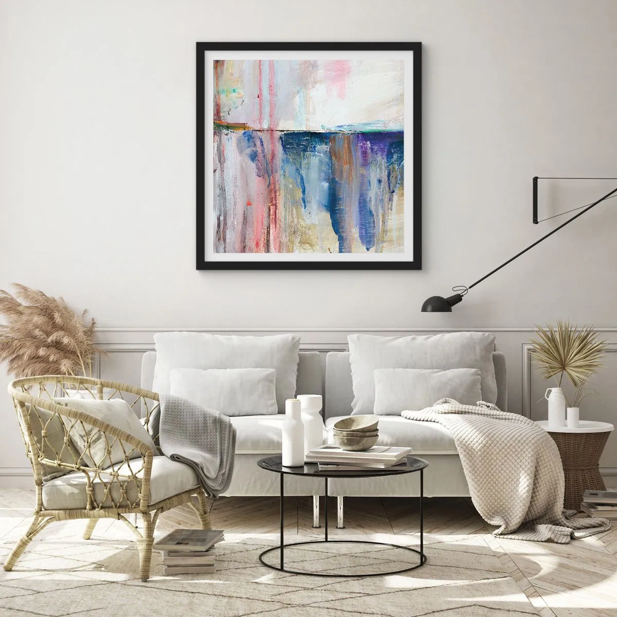 Póster en marco negro - Impresiones y asociaciones de colores - 40x40 cm