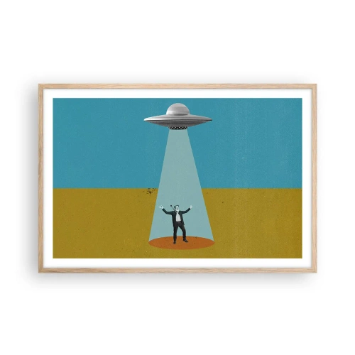 Póster en marco roble claro - Un encuentro cercano - 91x61 cm