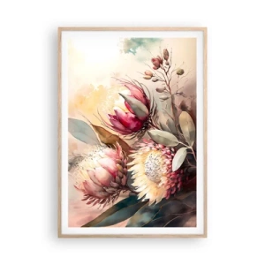 Póster en marco roble claro - De perfil y de frente - 70x100 cm