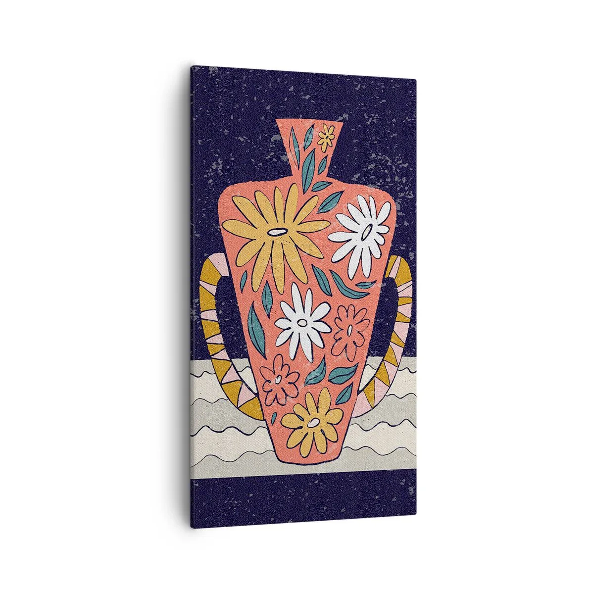 Cuadro sobre lienzo - Impresión de Imagen - Jarrón pintado - 55x100 cm